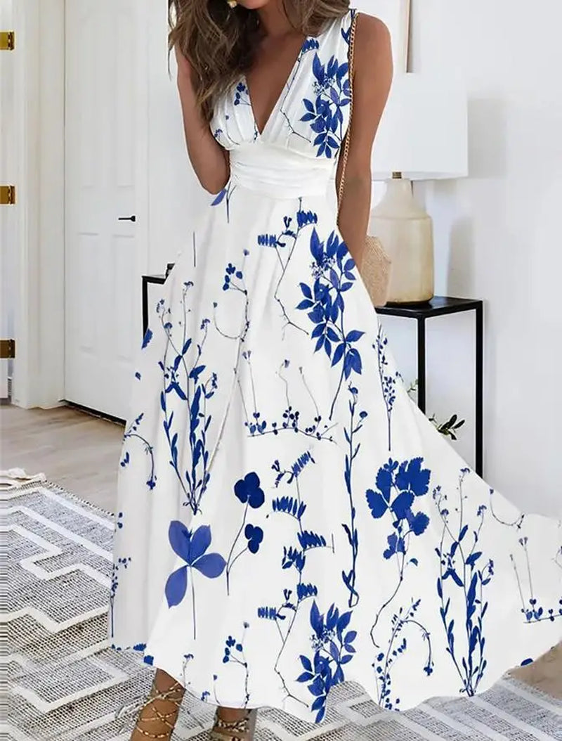 "🌞✨ Get ready for summer with this elegant sleeveless dress! Perfect for parties and casual wear. #summerfashion #dresses #bohemiastyle"