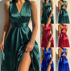 Elegant Backless V-Neck Maxi Evening Party Dress - Perfect for Prom! 💃✨ #FormalDresses #PromGowns