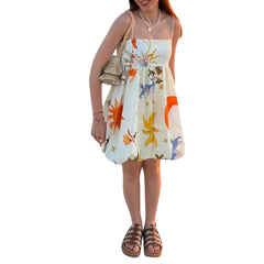 "Keep it cute in this Backless Aesthetic Print Peplum Dress 🌸✨ #Y2KStyle #SummerFashion"