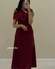 Jiayigong Sparkle Exquisite Evening Jersey Draped Pleat Homecoming A-Line One-Shoulder Bespoke Occasion Gown Midi Dresses
