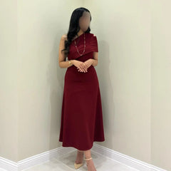 Jiayigong Sparkle Exquisite Evening Jersey Draped Pleat Homecoming A-Line One-Shoulder Bespoke Occasion Gown Midi Dresses