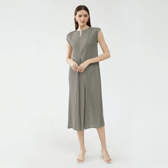 Elegant Summer 2024 Fashion Vest Design Sensibility Sleeveless V-Neck Patchwork Skirt Dress Women'S Long Dress