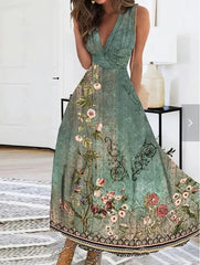 "🌞✨ Get ready for summer with this elegant sleeveless dress! Perfect for parties and casual wear. #summerfashion #dresses #bohemiastyle"