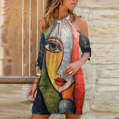 Women Solid Halter Mini Slim Dresses Elegant Office Lady Hollow Out Patchwork Summer Dress Sexy Lace up Party Dresses Vestidos