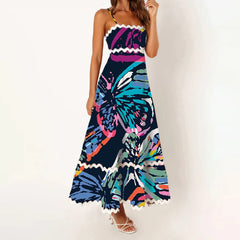 "Get ready to turn heads in this floral print Y2K dress with backless design and adjustable spaghetti straps! 😍 #FashionGoals"