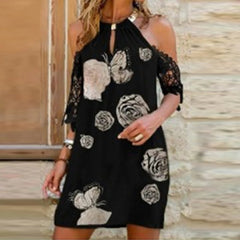 Women Solid Halter Mini Slim Dresses Elegant Office Lady Hollow Out Patchwork Summer Dress Sexy Lace up Party Dresses Vestidos