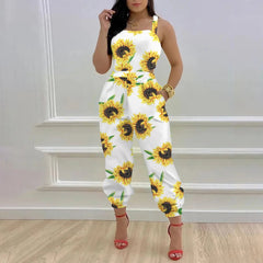 "Stay classy with this elegant butterfly print jumpsuit 🦋✨ #Fashion #BacklessStyle"