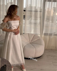 Jiayigong Sparkle Exquisite Evening Jersey Flower Draped Prom A-Line Off-The-Shoulder Bespoke Occasion Gown Midi Dresses
