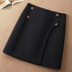2024 New High-Waisted Slimming Fashionable Versatile A- Line Mini Dress Trendy Autumn/Winter Skirt for Women